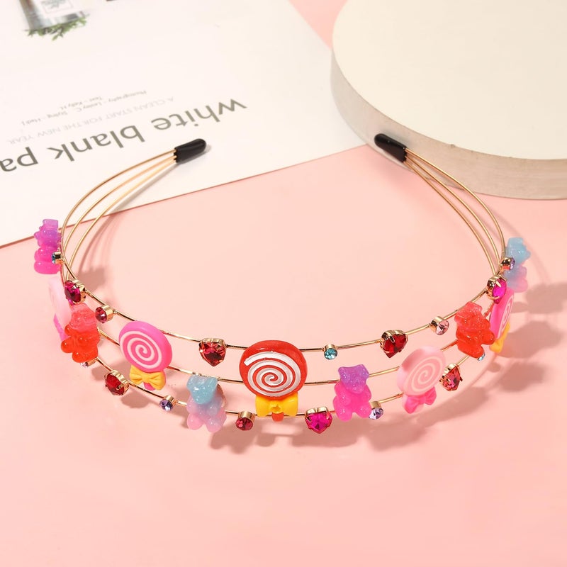 NVENF Candy Headband Costume Accessories Christmas Candy Cane Lollipop Headband Costume Halloween Holiday Christmas Outfits for Women Gifts (Pattern G) - Image 3